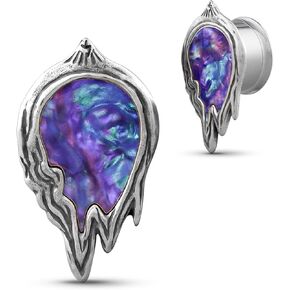 COOEAR Stainless Steel Ear Tunnel and Plug, Flesh Gauges for Earrings, Melt Photo Frame Design Piercing Expander Stretchers.