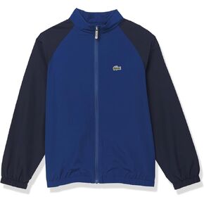 Lacoste Kids Zip-up Color Block Sweater ، Navy Blue/Globe ، 10 سنوات