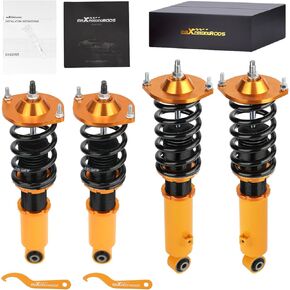 maXpeedingrods Coilovers for Mazda MX-5 NA NB 1989-2005, for Mazda Miata MX-5 1990-2005, Height Adjustable Coilovers Suspension Kit, Preset Damping Shock Absorber Struts, Lowering Kit Gold
