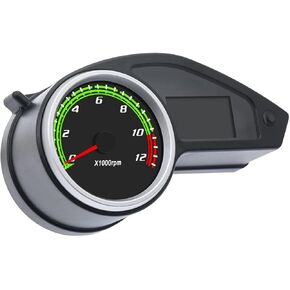 KAOLALI Motorcycle Speedometer Gauge with Sensor LCD Motorcycle Tachometer Gauge Modification Digital Speedometer Odometer Tacho Meter for Brazil 250 RPS Hawk 250