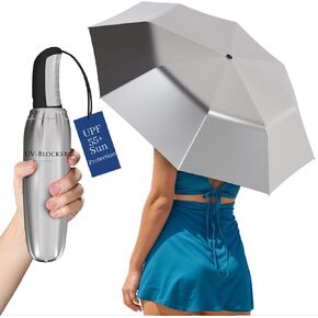 UV-Blocker Travel Sun Protection UV Umbrella - Auto Open, Windproof Sun Umbrella with 55+ UPF, UV Protection, 44 Inch