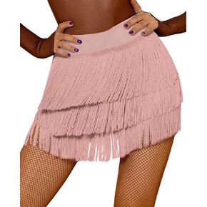 Women Fringe Dance Skirt Latin Salsa Tango Ballroom Skirts Sexy Fringe Wrap Skirt Mini Shorts