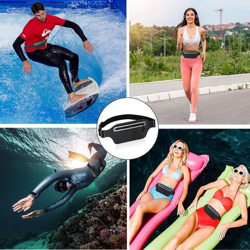 MOVOYEE Dry Bags Waterproof Fanny Pack Women for Swimming Kayaking Men Running Belt Bag Boating Beach Rafting Travel Camping Hiking Waist Pack Slim,Small Waist Bag Water Sports Phone Pouch Kids Black in Saudi Arabia