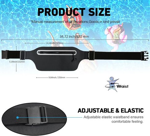 MOVOYEE Dry Bags Waterproof Fanny Pack Women for Swimming Kayaking Men Running Belt Bag Boating Beach Rafting Travel Camping Hiking Waist Pack Slim,Small Waist Bag Water Sports Phone Pouch Kids Black in Saudi Arabia