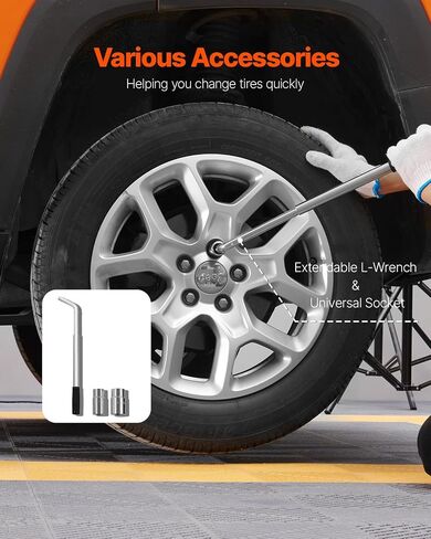 جاك مقص Vevor ، 2.5 طن/6613 رطلاً مقصًا مقصًا مع نطاق رفع 3.7 "-17.1" ، ويشمل طقم تغيير الإطارات الشاقين ، وجع ريشت ، ومقبس العروة ، ويتناسب معظم السيارات in Kuwait