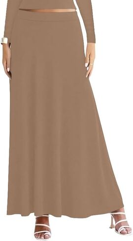 Sweet Hearts Maxi Skirts for Women- Elastic Waist Casual Comfy Flare A-Line Long Skirt XS-XL Made in USA in Saudi Arabia