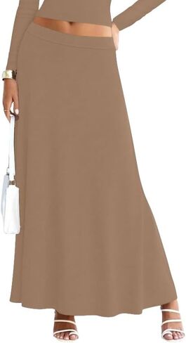 Sweet Hearts Maxi Skirts for Women- Elastic Waist Casual Comfy Flare A-Line Long Skirt XS-XL Made in USA in Saudi Arabia