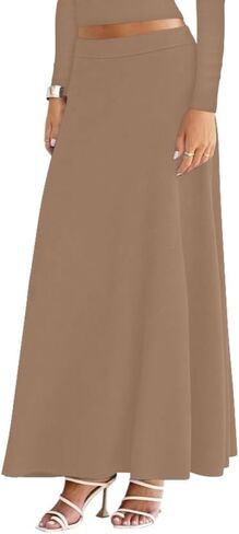 Sweet Hearts Maxi Skirts for Women- Elastic Waist Casual Comfy Flare A-Line Long Skirt XS-XL Made in USA in Saudi Arabia