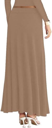 Sweet Hearts Maxi Skirts for Women- Elastic Waist Casual Comfy Flare A-Line Long Skirt XS-XL Made in USA in Saudi Arabia