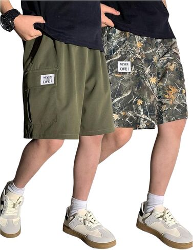 GORGLITTER Boy's 2 Piece Paisley Bandana Drippy Shorts Elastic Waist Boho Straight Leg Shorts in Saudi Arabia