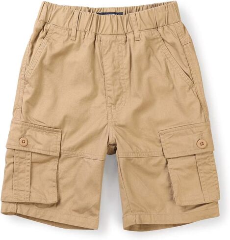 OCHENTA Boy's Lightweight Pull on Cargo Shorts with Pockets Casual Slacks in Kuwait