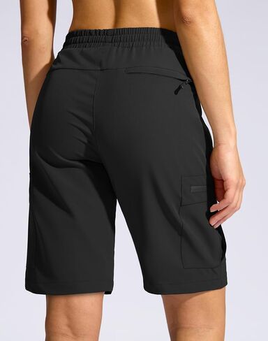 SANTINY Women's 10'' Lightweight Hiking Cargo Shorts with 5 Zipper Pockets Quick Dry Summer Long Travel Golf Shorts for Women in Saudi Arabia