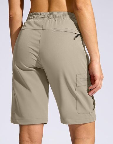 SANTINY Women's 10'' Lightweight Hiking Cargo Shorts with 5 Zipper Pockets Quick Dry Summer Long Travel Golf Shorts for Women in Saudi Arabia