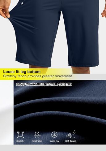Santiny Womens 12 "شورت برمودا طول الركبة مع جيوب عالية محرقة مسطّحة مشيقة طويلة للنساء in Kuwait