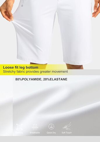 SANTINY Womens 12" Bermuda Shorts Knee Length with Pockets High Waisted Stretchy Casual Walking Long Shorts for Women in Saudi Arabia