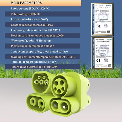 CCS1 to CCS2 Adapter EV Charger Adpater DC 1000V 250A and AC 32A EV Charger Connector Type 1 to Type 2 Adapter SAE j1772 to IEC62196 in Kuwait