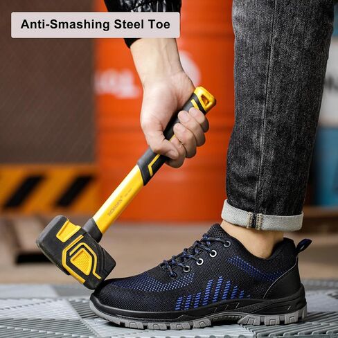 Steel Toe Shoes Comfortable Lightweight Work Safety Boots Puncture Proof Slip Resistant Indestructible Sneakers Construction Tennis Utility Shoes in Saudi Arabia