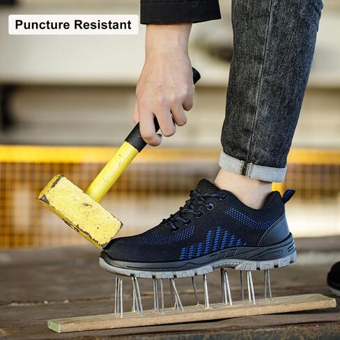 Steel Toe Shoes Comfortable Lightweight Work Safety Boots Puncture Proof Slip Resistant Indestructible Sneakers Construction Tennis Utility Shoes in Saudi Arabia
