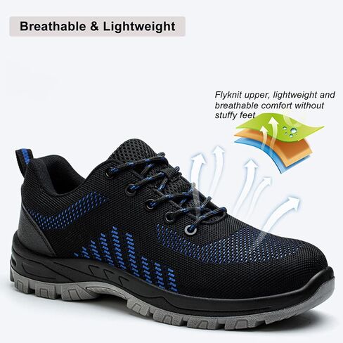 Steel Toe Shoes Comfortable Lightweight Work Safety Boots Puncture Proof Slip Resistant Indestructible Sneakers Construction Tennis Utility Shoes in Saudi Arabia