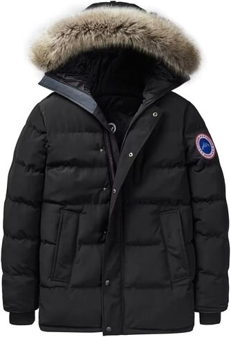 Men's Long Winter Coats Parkas Water Repellent Jacket Warm Fur Hooded Thicken in Saudi Arabia