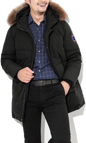 Men's Long Winter Coats Parkas Water Repellent Jacket Warm Fur Hooded Thicken in Saudi Arabia