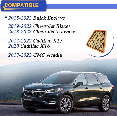 Engine Air Filter Kit for 2017-2022 GMC Acadia / 2018-2022 Buick Enclave/ 2018-2022 Chevy Traverse /2019-2022 Chevy Blazer /2017-2022 XT5 A3212C 23321606 in Saudi Arabia