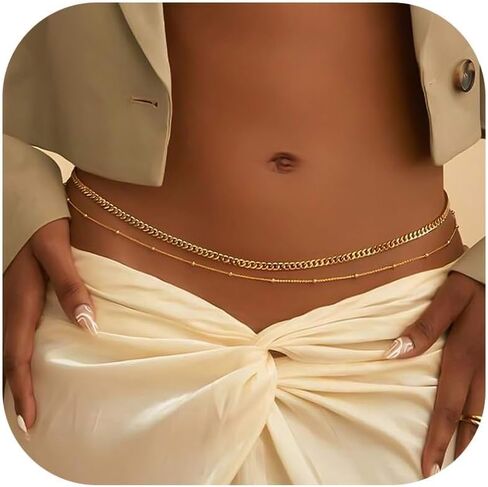 Waist Chain for Women Body Chain Jewelry Silver Rhinestone Waist Chain Belt Silver Navel Belly Chain Crystal Body Chains Jewelry for Summer Beach Outfits in Saudi Arabia