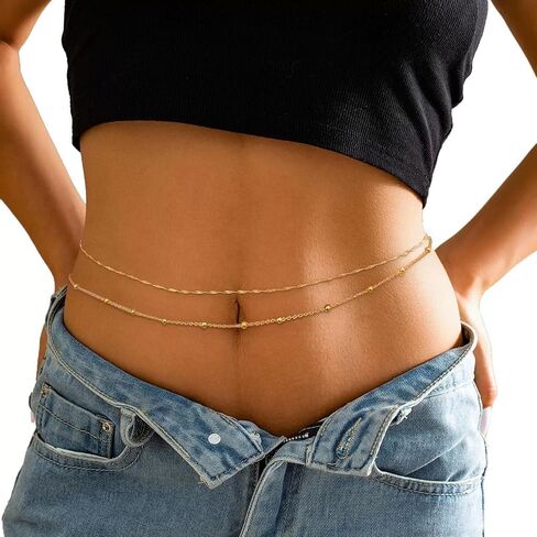 Waist Chain for Women Body Chain Jewelry Silver Rhinestone Waist Chain Belt Silver Navel Belly Chain Crystal Body Chains Jewelry for Summer Beach Outfits in Saudi Arabia