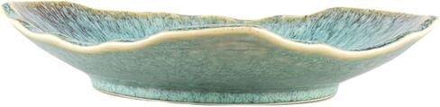 Ceramic Decorative Dish for Kitchen Counter, Porcelain Versatile Centerpiece Decor Dish, 10'' Large Green Fruit Bowl, Gift Decor Tray for Entryway Table Living Room Dining.(10"BIUE) in Saudi Arabia
