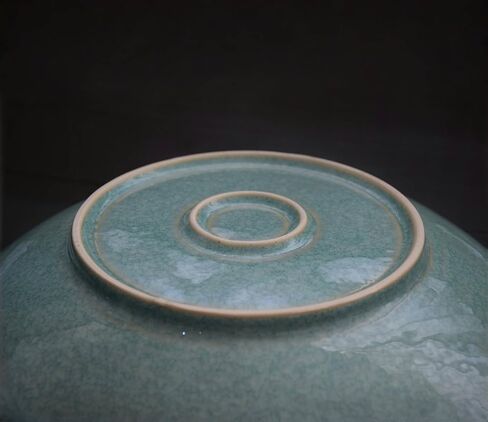 Ceramic Decorative Dish for Kitchen Counter, Porcelain Versatile Centerpiece Decor Dish, 10'' Large Green Fruit Bowl, Gift Decor Tray for Entryway Table Living Room Dining.(10"BIUE) in Saudi Arabia