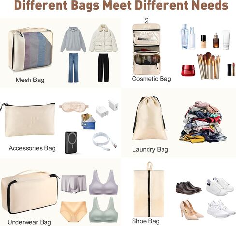 8 Set Packing Cubes for Travel Women Men Kids, Mesh Suitcase Organizer Bags Set for Luggage, 4 Sizes Extra Large, Large, Medium, Small, Travel Camping Essentials Accessories, Lake Blue in Saudi Arabia