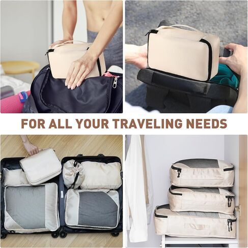 8 Set Packing Cubes for Travel Women Men Kids, Mesh Suitcase Organizer Bags Set for Luggage, 4 Sizes Extra Large, Large, Medium, Small, Travel Camping Essentials Accessories, Lake Blue in Saudi Arabia