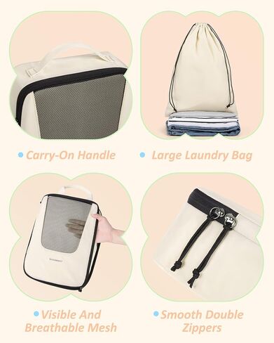 BAGSMART Compression Packing Cubes for Travel, 6 Set/4 Set Packing Cubes for Suitcases, Compression Suitcase Organizer Bags Set for Travel Essentials, Lightweight Packing Organizers in Saudi Arabia