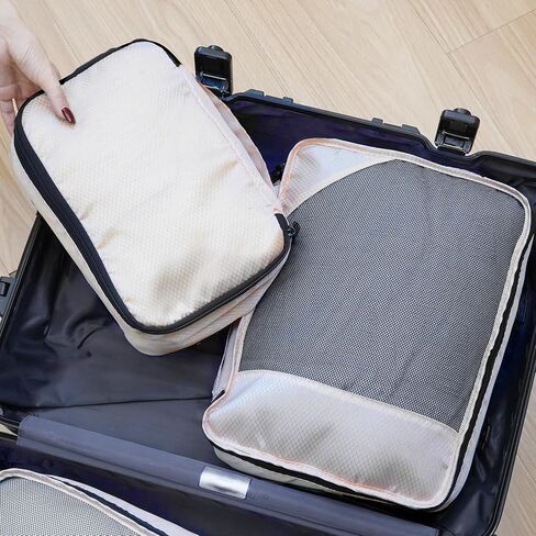 8 Set Packing Cubes for Travel Women Men Kids, Mesh Suitcase Organizer Bags Set for Luggage, 4 Sizes Extra Large, Large, Medium, Small, Travel Camping Essentials Accessories, Lake Blue in Saudi Arabia
