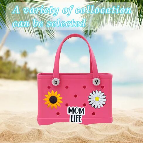 Lckaey 3pcs Rubber Beach Bag Accessories-PVC Rubber decoration-for EVA Purse Bogg Bag organizer Y056figure 03 in Saudi Arabia
