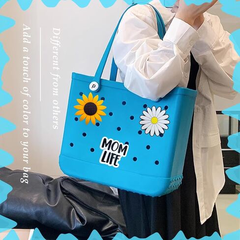 Lckaey 3pcs Rubber Beach Bag Accessories-PVC Rubber decoration-for EVA Purse Bogg Bag organizer Y056figure 03 in Saudi Arabia