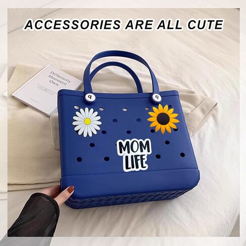 Lckaey 3pcs Rubber Beach Bag Accessories-PVC Rubber decoration-for EVA Purse Bogg Bag organizer Y056figure 03 in Saudi Arabia