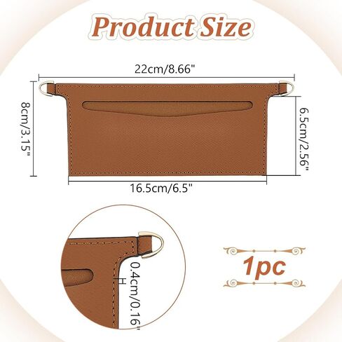 WADORN PU LEATHY MICROFIBRE محفظة إدراج منظم ، 3.14x 6.49 بوصة من منظم حقيبة جلدية من الألياف الألياف مع حلقات سبيكة D مستطيل إدراج منظم لإدراج حقائب اليد ، الجمال in Kuwait