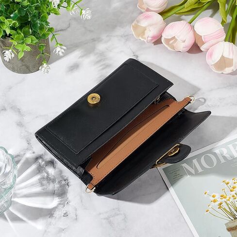 WADORN PU LEATHY MICROFIBRE محفظة إدراج منظم ، 3.14x 6.49 بوصة من منظم حقيبة جلدية من الألياف الألياف مع حلقات سبيكة D مستطيل إدراج منظم لإدراج حقائب اليد ، الجمال in Kuwait