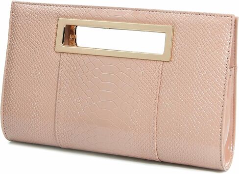 HOXIS Classic Crocodile Pattern Faux Leather Metal Grip Cut it out Clutch with Shoulder Strap Womens Handbag in Kuwait