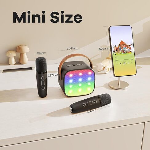 Kids Karaoke Machine, Portable Bluetooth Speaker with Wireless Microphone, Christmas Kids Toys Gifts for Girls 4, 5, 6, 7, 8, 9, 10 +Year Old in Saudi Arabia