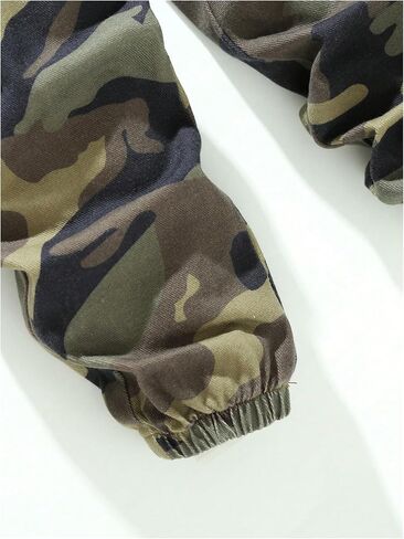 WDIRARA Toddler Boy's Camo Print Flap Pocket Cargo Jeans Waist Denim Pants in Saudi Arabia