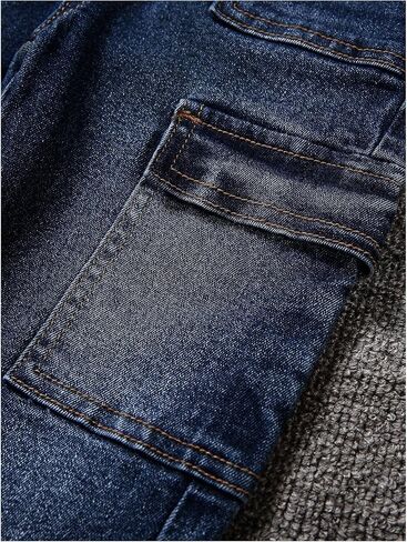 Wdirara Toddler Boy's Cargo Denim Pants مرنة الجينز الضيق مع جيوب زرقاء in Saudi Arabia