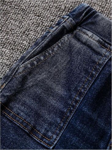 Wdirara Toddler Boy's Cargo Denim Pants مرنة الجينز الضيق مع جيوب زرقاء in Saudi Arabia