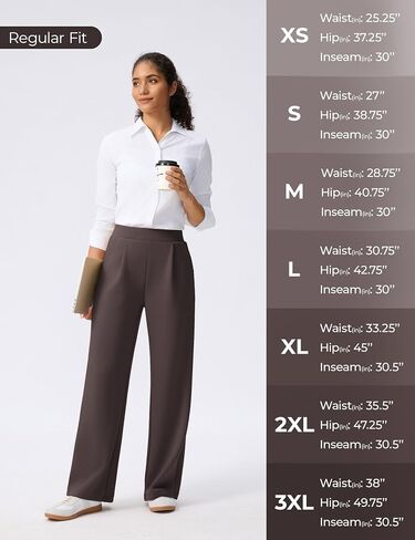 Wide Leg Pants for Women High Waist Relaxed Dress Pants with Pockets 30" in Saudi Arabia