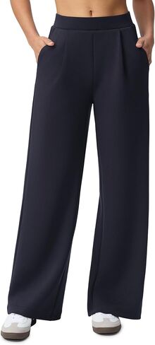 Wide Leg Pants for Women High Waist Relaxed Dress Pants with Pockets 30" in Saudi Arabia