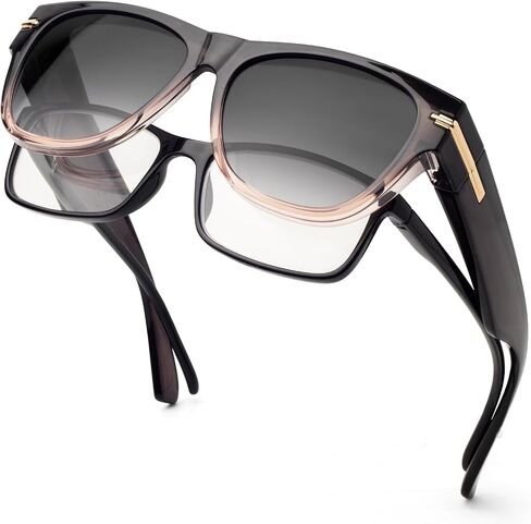 Face Shadow Polarized Sunglasses Over Glasses Women Fit Over Glasses Sunglasses Square Sunglasses UV Protection Lightweight in Saudi Arabia