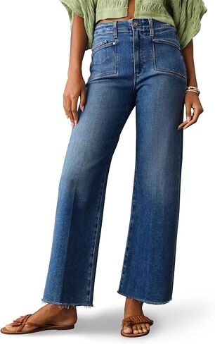 PHISOCKAT High Waisted Wide Leg Jeans for Women Stretchy Baggy Jeans Trendy Denim Pants with Pockets in Kuwait