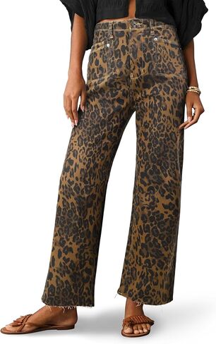 PHISOCKAT High Waisted Wide Leg Jeans for Women Stretchy Baggy Jeans Trendy Denim Pants with Pockets in Kuwait