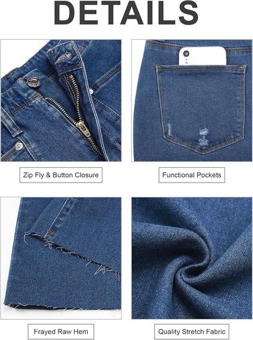PHISOCKAT High Waisted Wide Leg Jeans for Women Stretchy Baggy Jeans Trendy Denim Pants with Pockets in Kuwait